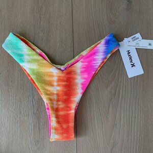 NEW Hurley Womens Medium Rainbow Ombre Cheeky Scoop Bikini Bottom Swimwear